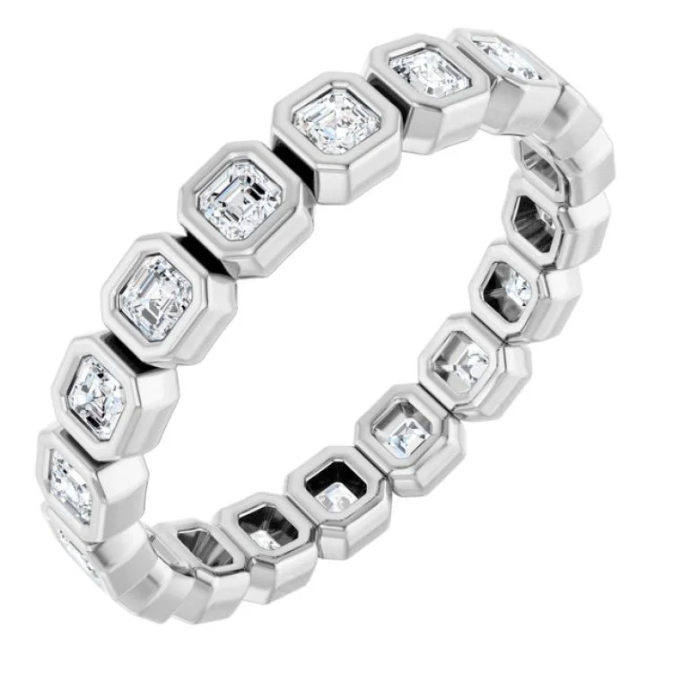 Sparkling Gemstone Engagement Rings For Bridesmaids-14K White 9/10 CTW Lab-Grown Diamond  Eternity Band