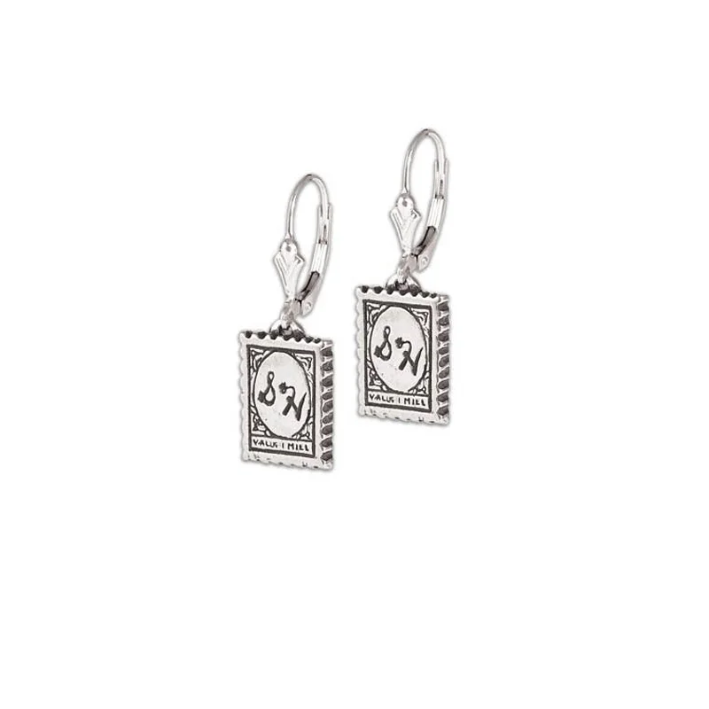 Sparkling Silver Earrings For Glam Look-S&H Stamp Earrings