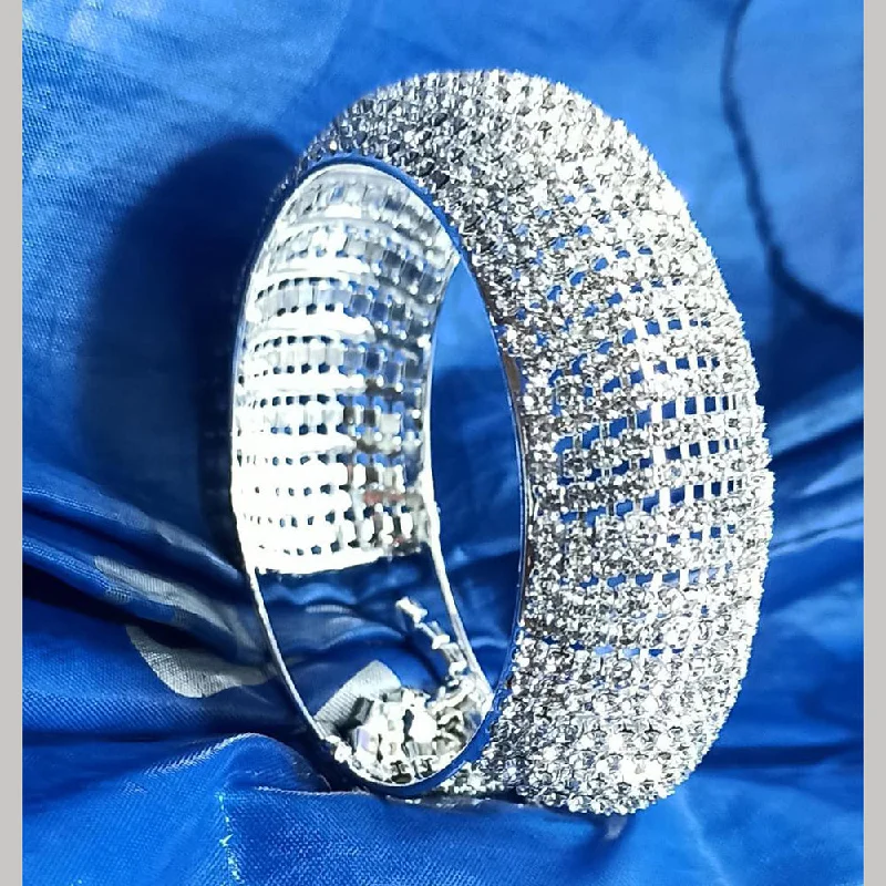 Simple Custom Bangles For Elegant Weddings-Pooja Bangles Silver Plated Kada