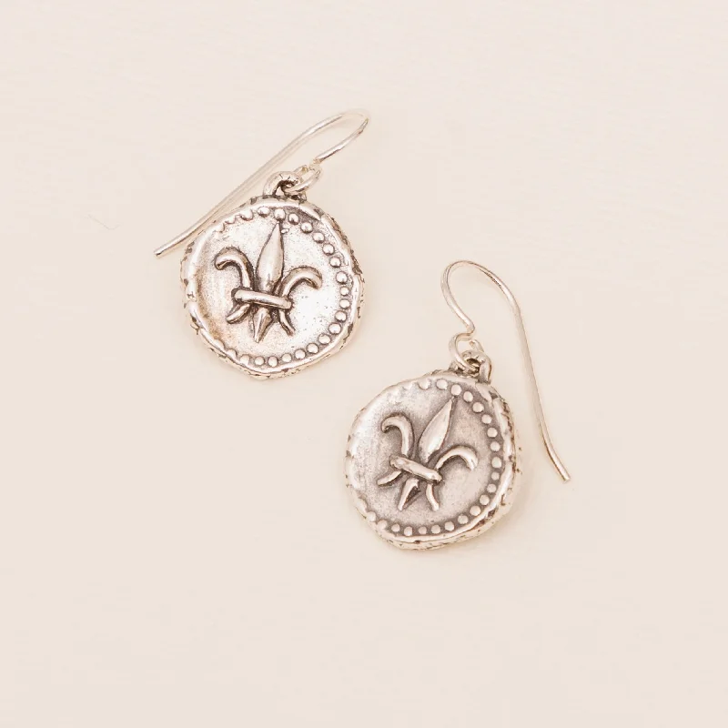 Trendy Boho Earrings For Summer-Fleur de Lis Doubloon Earrings