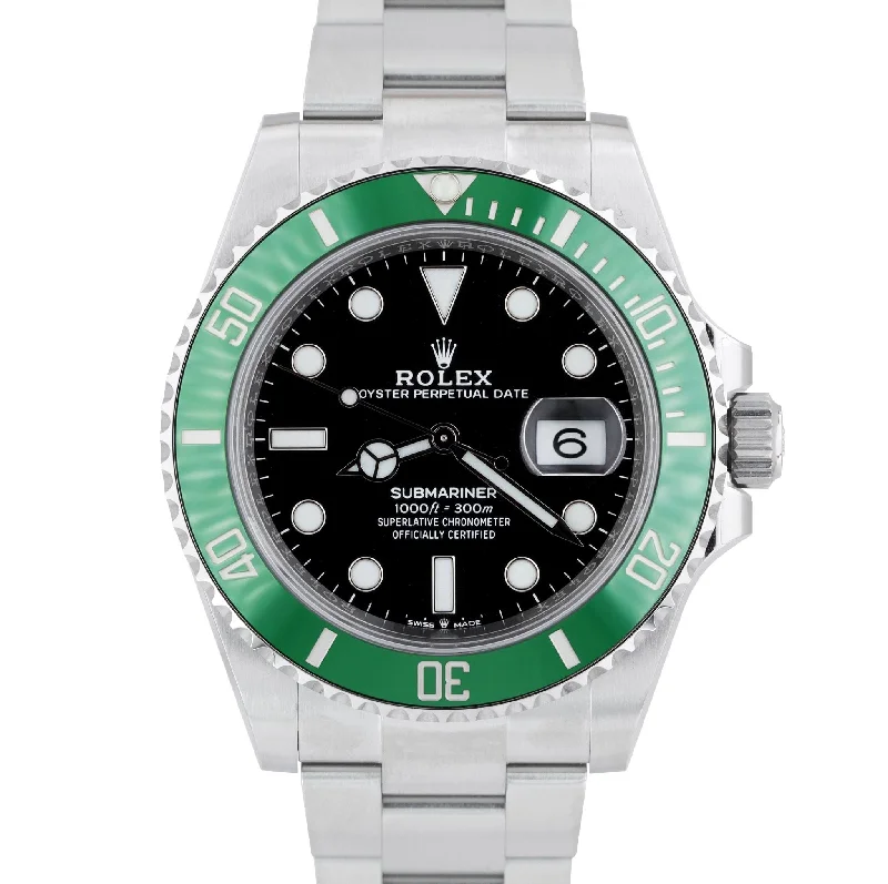 Elegant Women’s Watches For Evening Events-NEW STICKERED APRIL 2024 Rolex Submariner 41mm Date GREEN KERMIT 126610 LV BOX