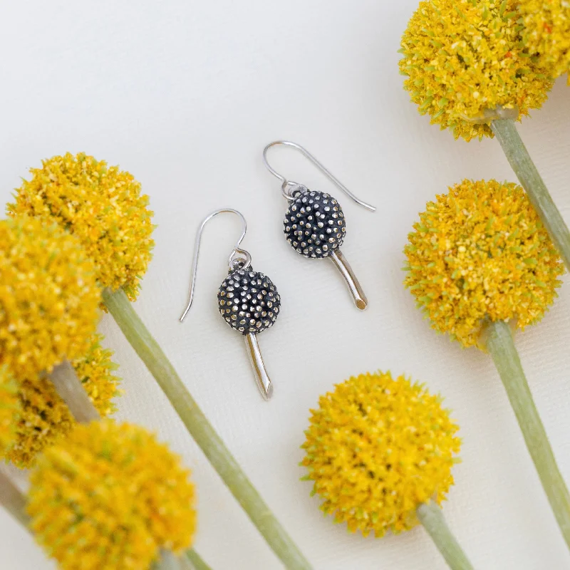 Classic Gold Stud Earrings For Weddings-Dandelion Earrings