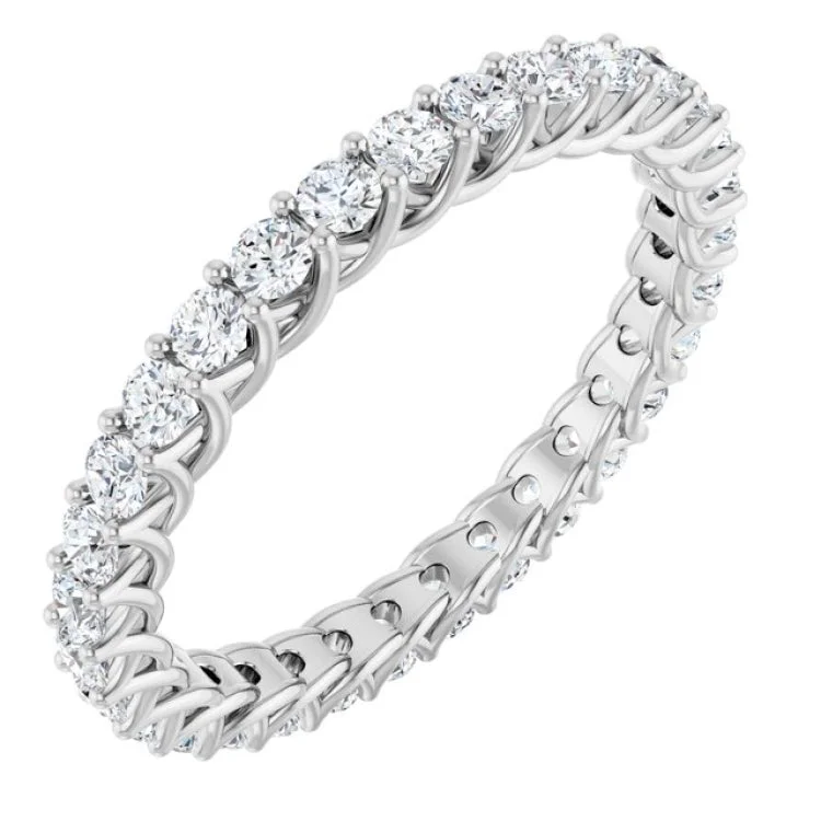 Classic Wedding Rings With Sapphire Gems-14K White 9/10 CTW Lab-Grown Diamond  Eternity Band