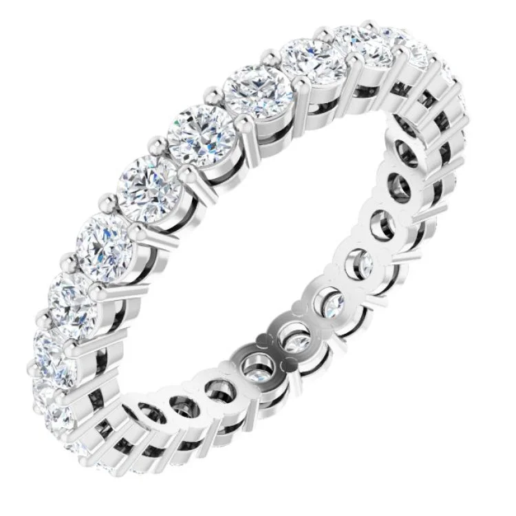 Sparkling Gemstone Wedding Rings For Couples-14K White 1 3/8 CTW Lab-Grown Diamond  Eternity Band