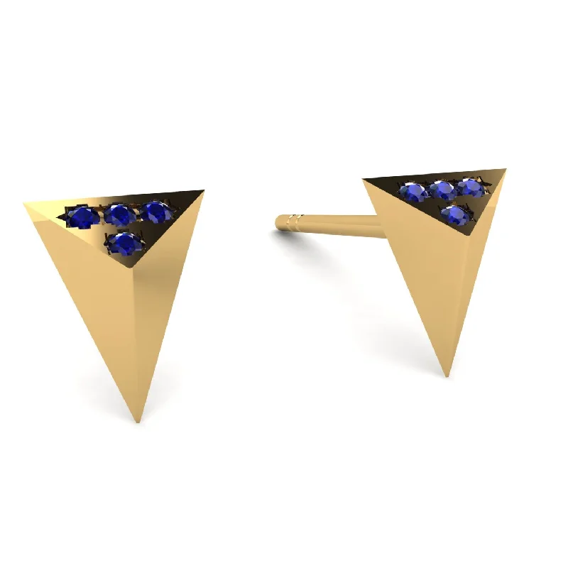 Cute Earrings For Kids With Charms-Triangle Sapphire Earrings - Livia No. 13