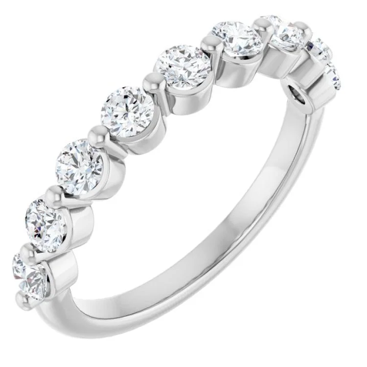 Custom Wedding Rings For Elegant Grooms-14K White 5/8 CTW Lab-Grown Diamond Anniversary Band