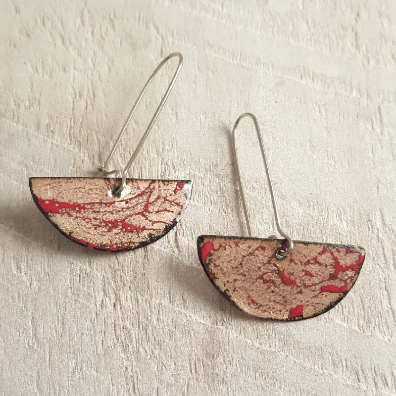 Boho Chic Earrings For Women-Transparent Semicircle Enamel Earrings