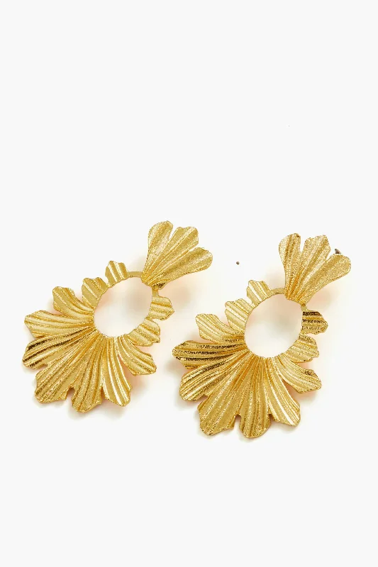 Custom Beaded Earrings For Special Gifts-Gold Fleur Earrings