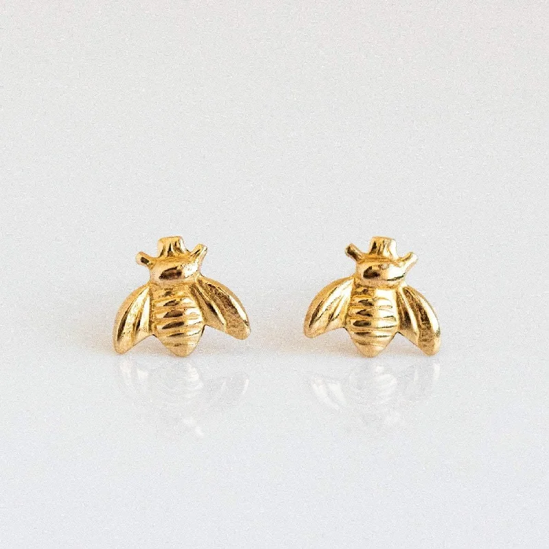 Silver Earrings For Bridesmaids Jewelry-Golden Bee Earrings