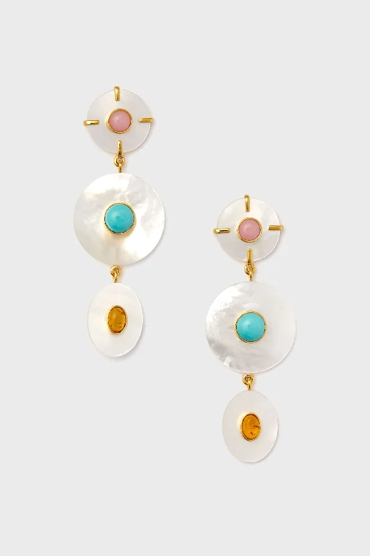 Long Drop Earrings For Special Events-White Tropic Pearl Earrings