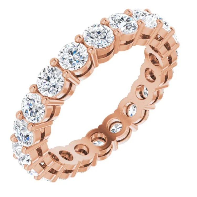 Trendy Engagement Rings With Pearls-14K Rose 1 3/4 CTW Lab-Grown Diamond  Eternity Band