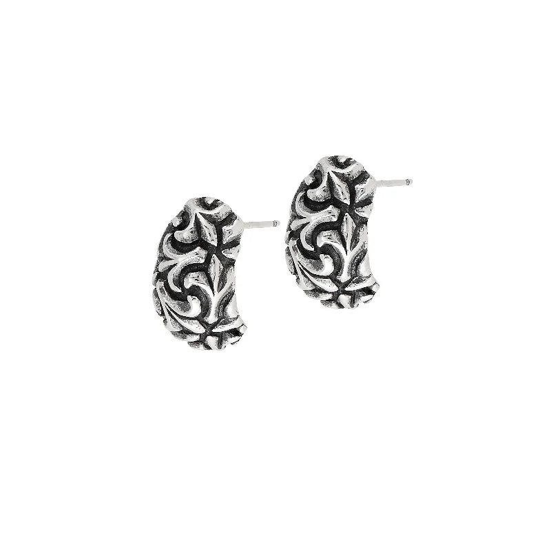 Chunky Silver Earrings For Fashion-Fleur de Lis Beaucoup Medium Earrings