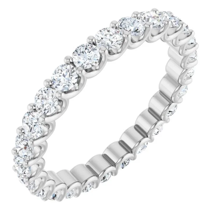 Elegant Stacking Rings For Brides-Platinum 1 3/8 CTW Lab-Grown Diamond  Eternity Band Size 5