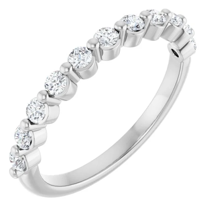 Sparkling Gemstone Wedding Rings For Couples-14K White 1/2 CTW Lab-Grown Diamond Anniversary Band