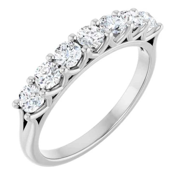 Trendy Engagement Rings With Colored Stones For Brides-14K White 3/8 CTW Lab-Grown Diamond Anniversary Band