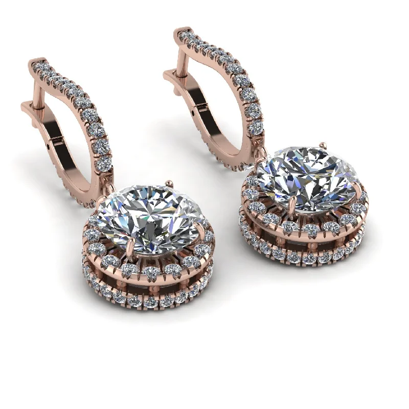 Trendy Resin Earrings For Casual Look-Hidden Halo Diamond Hoop Earrings - Catalina No. 2