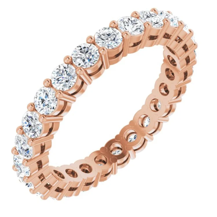 Elegant Custom Engagement Rings For Unique Brides-14K Rose 1 1/2 CTW Lab-Grown Diamond  Eternity Band