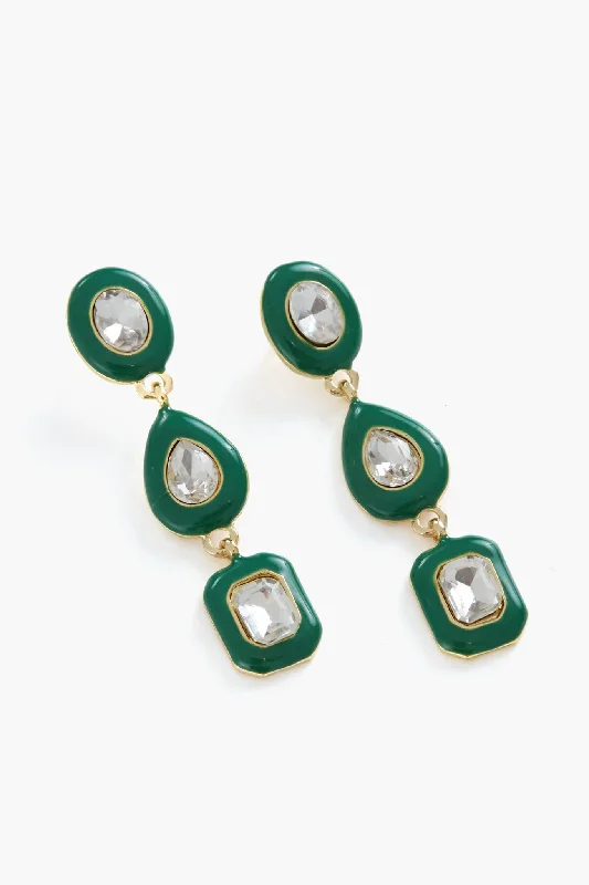 Bold Earrings With Natural Stones-Green Cole Earrings