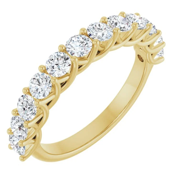 Custom Gold Engagement Rings For Unique Style-14K Yellow 1 CTW Lab-Grown Diamond Anniversary Band