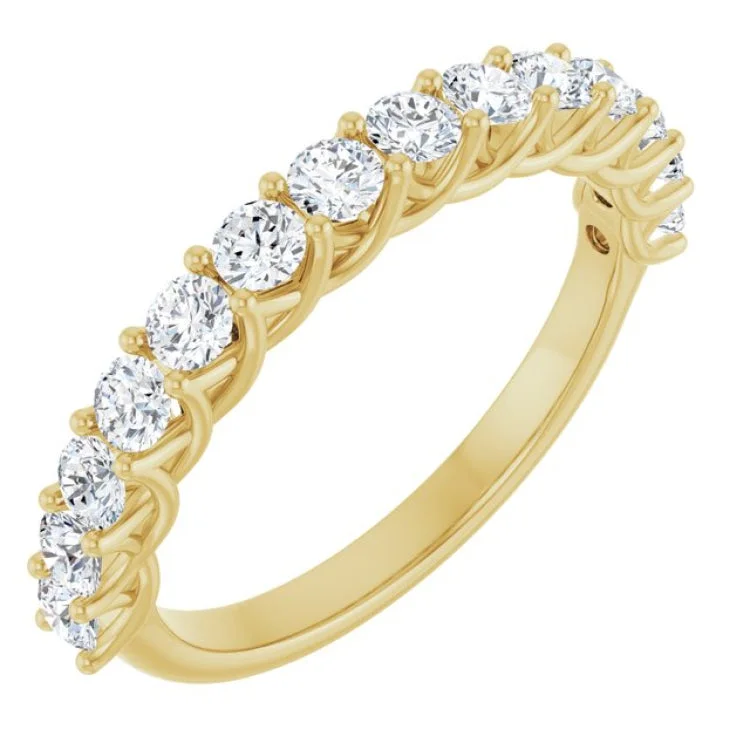 Luxury Custom Engagement Rings For Bridesmaids-14K Yellow 7/8 CTW Lab-Grown Diamond Anniversary Band