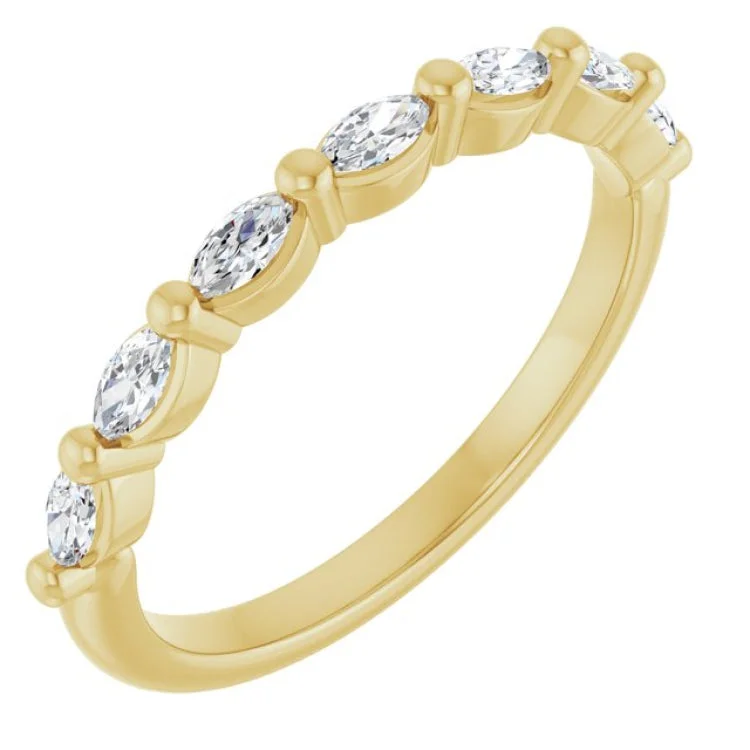 Simple Custom Wedding Rings For Couples-14K Yellow 1/3 CTW Lab-Grown Diamond Anniversary Band