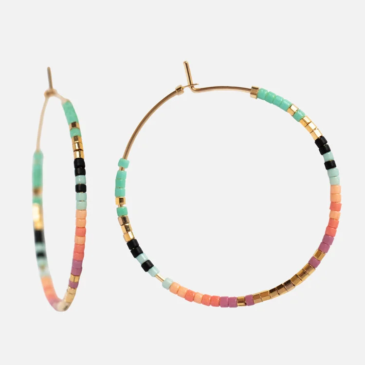 Designer Earrings For Bridesmaids-Serpent Beaded Hoops