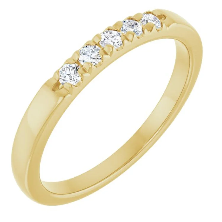 Custom Promise Rings For Unique Couples-14K Yellow 1/6 CTW Lab-Grown Diamond  French-Set Anniversary Band