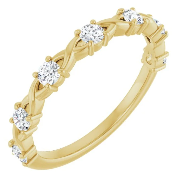 Elegant Rose Gold Wedding Rings For Special Events-14K Yellow 3/8 CTW Lab-Grown Diamond Anniversary Band