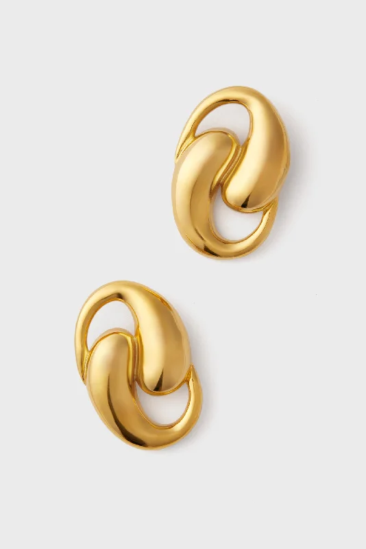 Classic Gold Earrings For Weddings-Sonia Large Knot Earrings