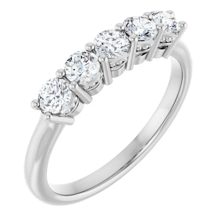 Personalized Couple Rings For Engagement Day-Platinum 1/2 CTW Lab-Grown Diamond  Anniversary Band