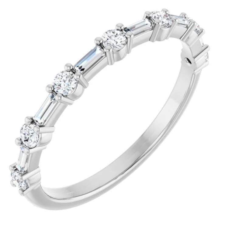 Trendy Engagement Rings With Colored Stones For Brides-Platinum 1/3 CTW Lab-Grown Diamond  Anniversary Band