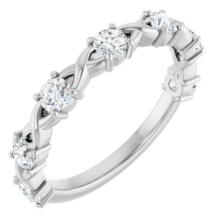 Trendy Gemstone Rings For Fashion-Forward Brides-Platinum 5/8 CTW Lab-Grown Diamond Anniversary Band