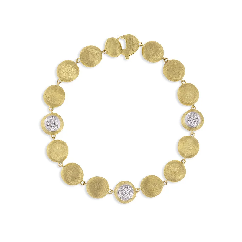 Personalized Bangles And Bracelets-18K Yellow Gold and Diamond Bracelet