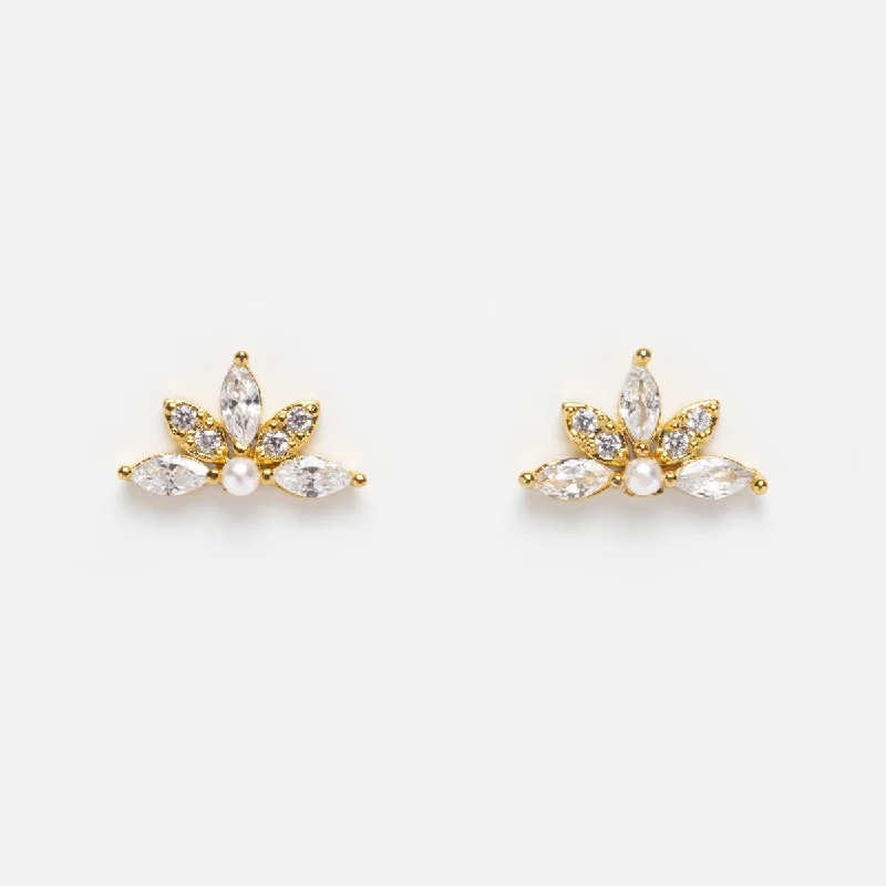 Long Crystal Earrings For Evening Parties-Harlowe Studs