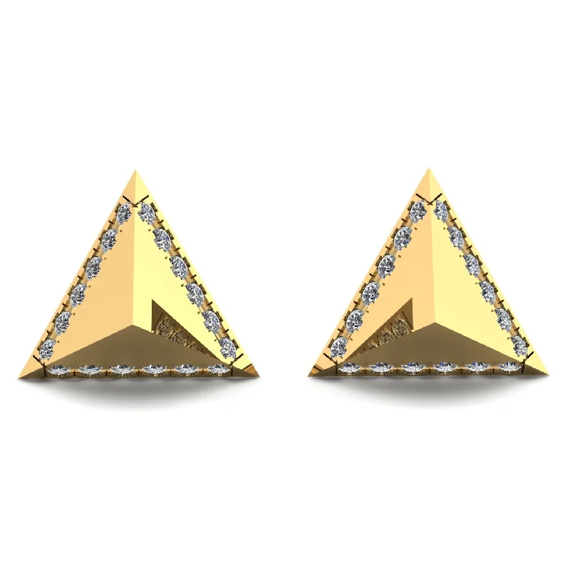 Elegant Chandelier Earrings For Weddings-Triangle Diamond Earrings Geometrical - Milan No. 1