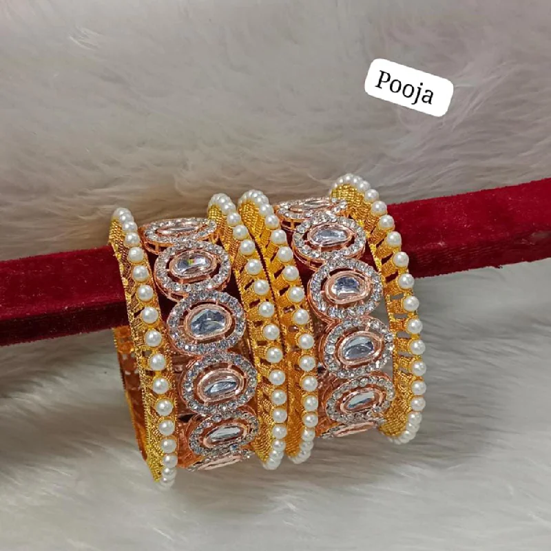 Personalized Custom Bangles For Engagement Day-Pooja Bangles Gold Plated Bangle Set