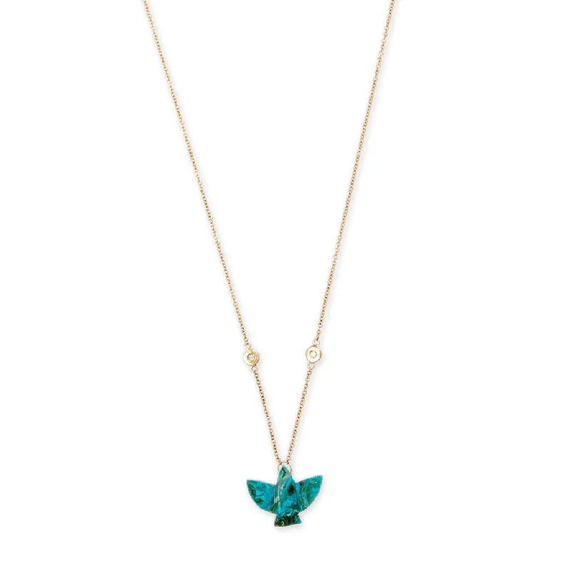 Simple Gold Necklace For Elegant Look-BABY CHRYSOCOLLA THUNDERBIRD NECKLACE