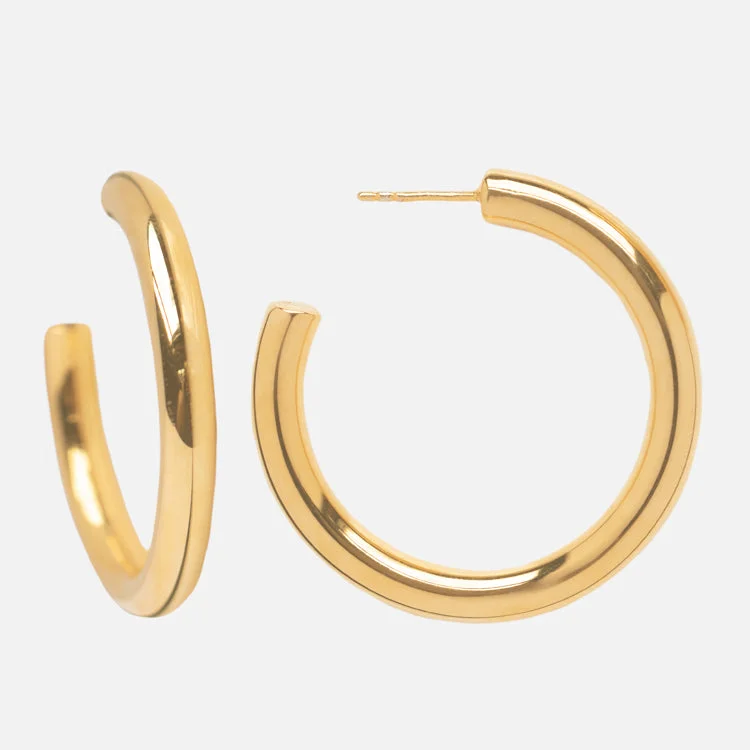 Luxury Jewelry Earrings For Special Occasions-Medium Tube Hoops