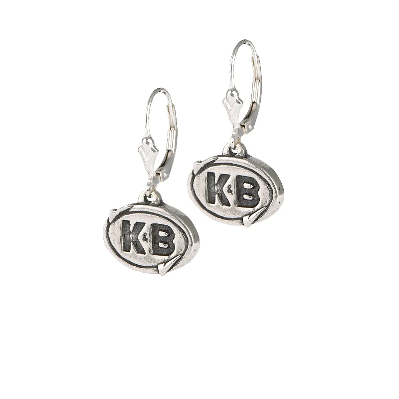 Cute Earrings For Kids With Charms-K&B Sign Earrings