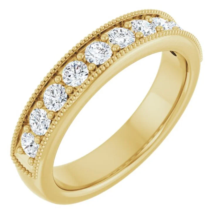 Luxury Diamond Rings For Engagement Day-14K Yellow 5/8 CTW Lab-Grown Diamond Anniversary Band