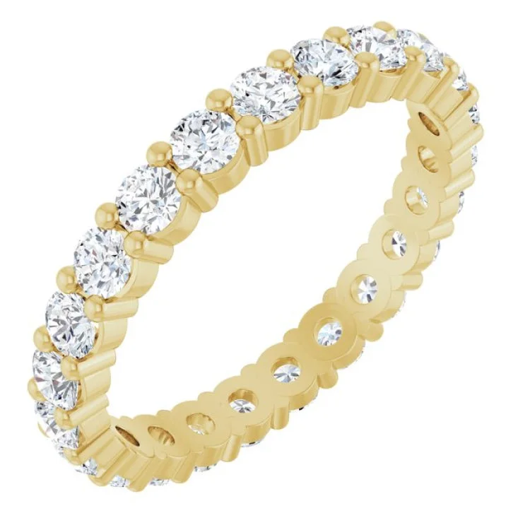 Trendy Wedding Rings With Colored Stones For Brides-14K Yellow 1 3/8 CTW Lab-Grown Diamond Eternity Band