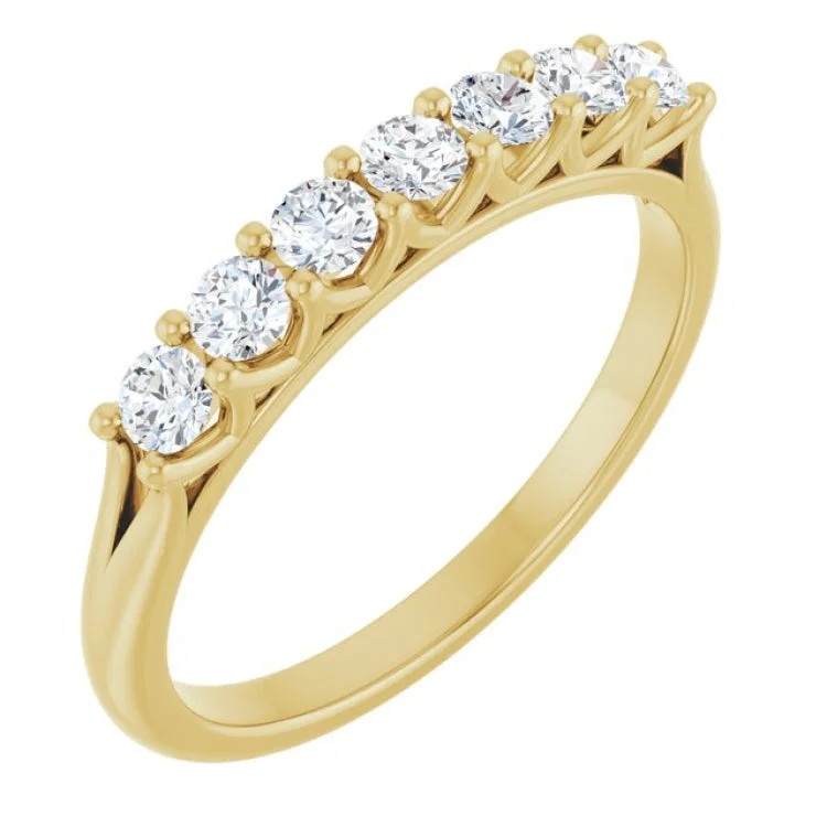 Simple Wedding Rings For Fashion-Forward Brides-14K Yellow 3/8 CTW Lab-Grown Diamond Anniversary Band