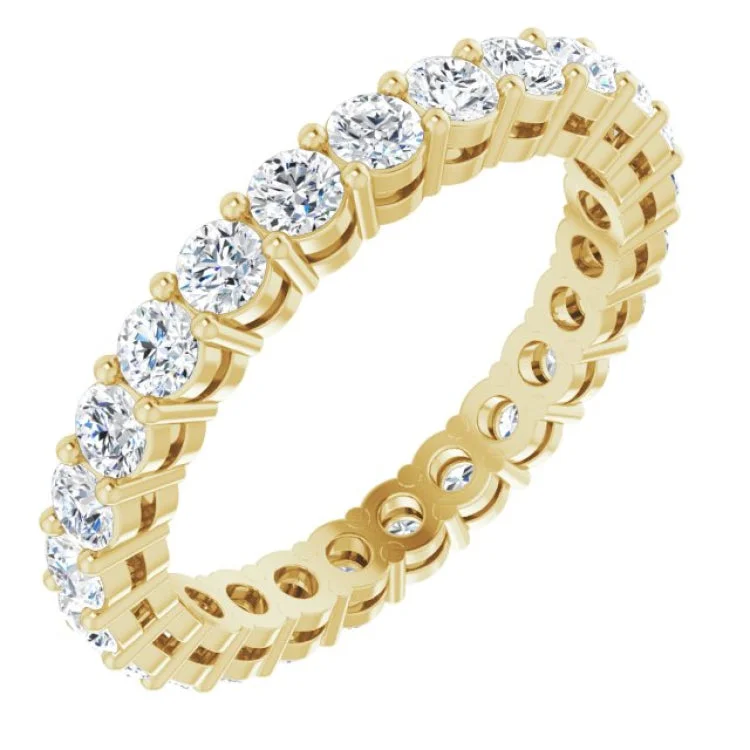 Custom Titanium Rings For Minimalist Weddings-14K Yellow 1 1/2 CTW Lab-Grown Diamond  Eternity Band