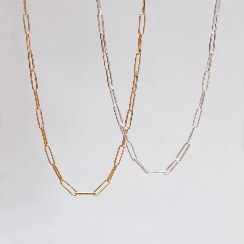 Dainty Gold Necklace For Minimalist Wear-Gold and Silver Paperclip Chain Necklace #2