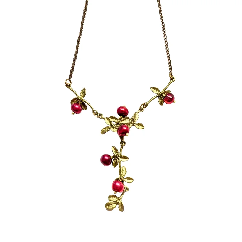 Elegant Necklace For Evening Wear-Cranberry Drop Necklace