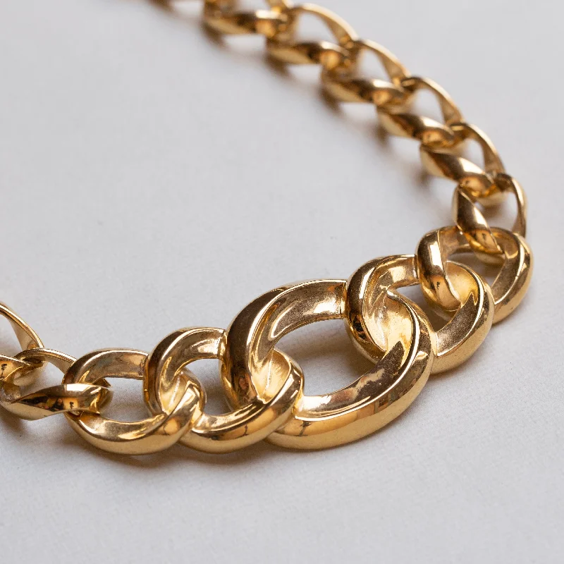 Sparkling Gold Necklace For Evening Parties-Vintage Gold Chain Necklace