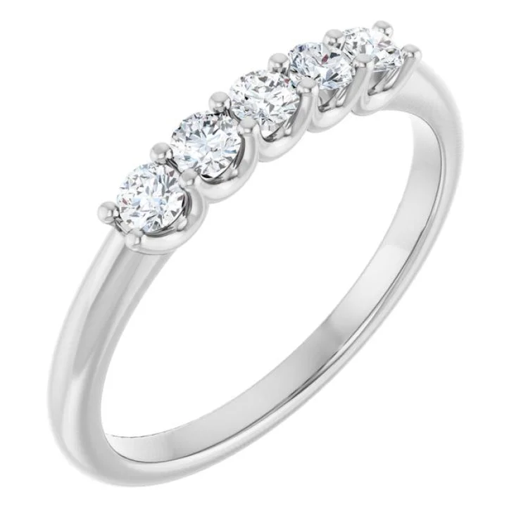 Luxury Wedding Bands For Bridesmaids-14K White 1/3 CTW Lab-Grown Diamond Anniversary Band