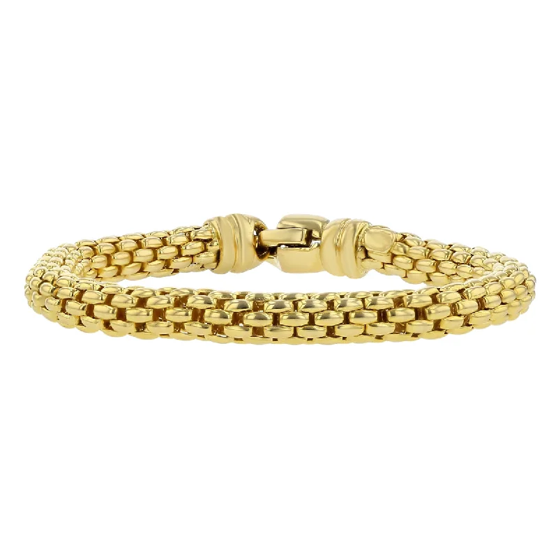 Sports Team Bracelets-14K Yellow Gold Tubular Honeycomb Style Bracelet