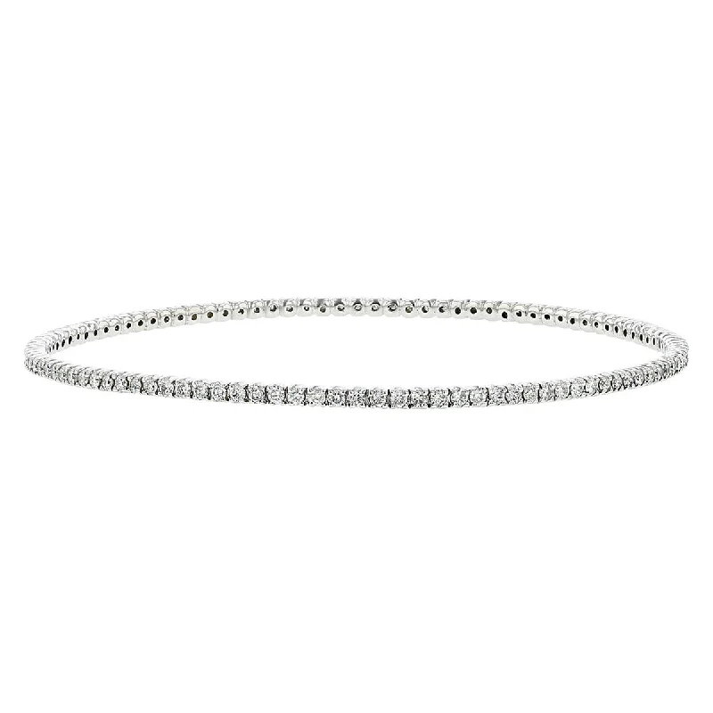 Bohemian Style Bracelets-14K White Gold 2.25-Carat Diamond Tennis Bracelet