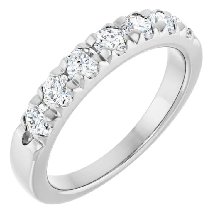 Handmade Engagement Rings For Couples-14K White 3/4 CTW Lab-Grown Diamond Anniversary Band